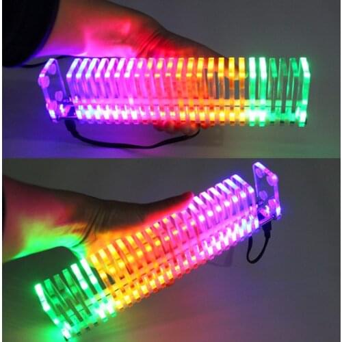 Elecrow K25 Crystal DIY LED Music Spectrum Analyzer USB 3D LED Light Cube Kit Audio RC Spectrum DAC For Music MP3 Amplifier