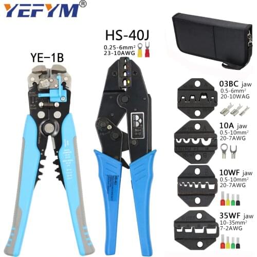 HS-40J crimping pliers wire stripper multifunction tools kit 4 jaw for insulation non-insulation tube pulg terminals