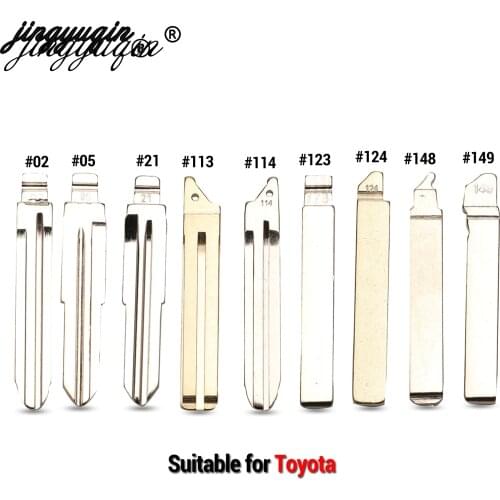 Jingyuqin 15pcs No.02 05 21 113 114 123 124 148 149# Flip Remote Key Blade for Toyota Camry Corolla Highlander Vios Scion