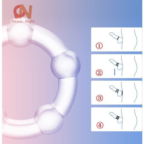 3pcs Penis Cock Ring Sleeve for men Increase Male Condom Couple Erotic dildo Delay Ejaculation Sex Toys Games Shop for Adult