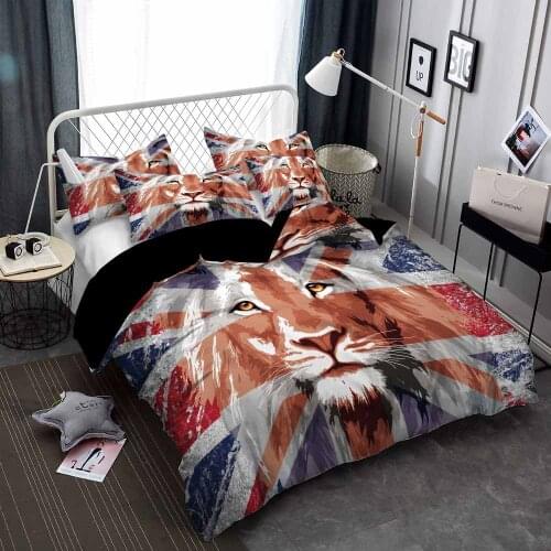 Lion 3D Printed Bedding Set American Flag Duvet Cover Sets Comforter Bed Linen Twin Queen King Single Size Dropshipping