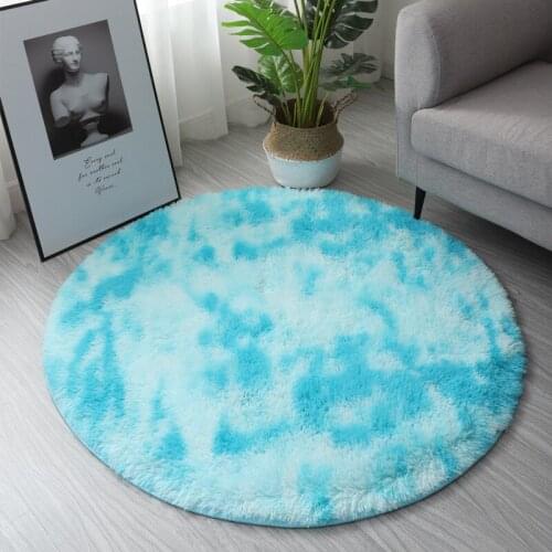 Round Nordic Style Tie-dye Carpets Fluffy Washable Tapete Soft Plush Floor Mats Living Room Rug Bedroom Decor