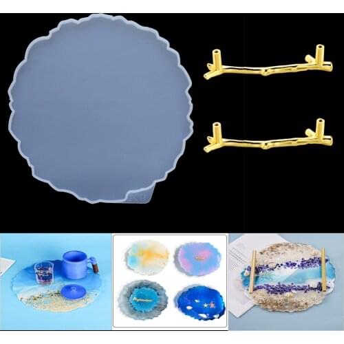 Round Fruit Tray Coaster Epoxy Resin Mold Fruit Tea Tray Coaster DIY Clay Epoxy UV Resin Molds For DIY Decoration Craft Supplies