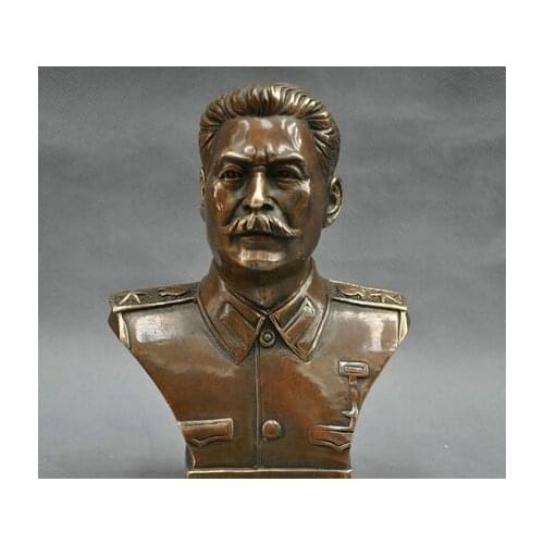 6'' Russian Leader Joseph Stalin Bust BRASS Statue R0712