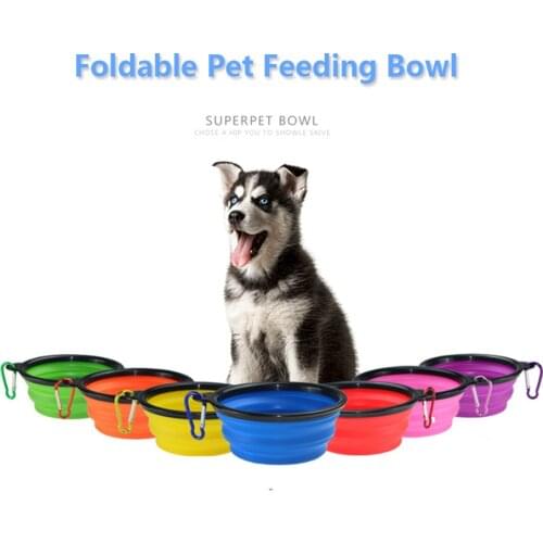 Pet Travel Collapsible Silicone Pets Bowl Food Water Feeding BPA Free Foldable Cup Dish For Dogs Cats Drop Shipping