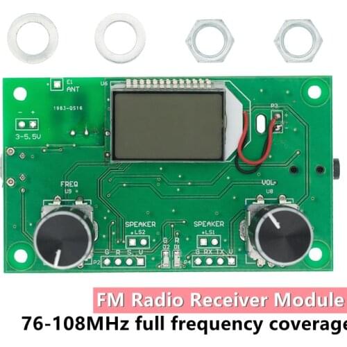 FM Radio Receiver Module Frequency Modulation Stereo Receiving PCB Circuit Board With Silencing LCD Display 3-5V LCD Module
