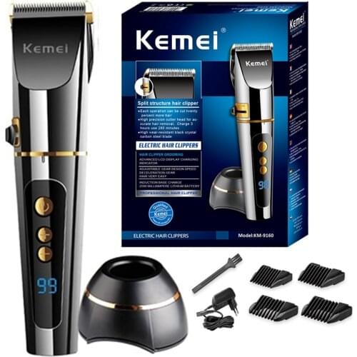Original kemei LCD display 2 speed hair trimmer for men professional hairdressing hair clipper electric hair cutting machine
