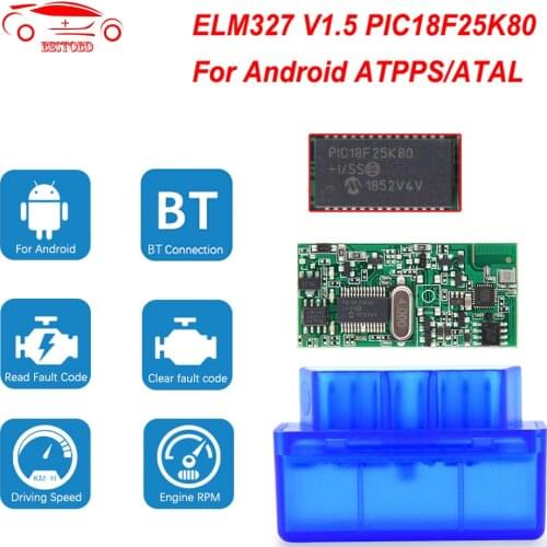 OBD2 ELM327 V1.5 PIC18F25K80 For Android OBD2 Scanner MINI ELM 327 V 1 5 Wireless OBDII OBD Code Reader Auto Diagnostic Tool