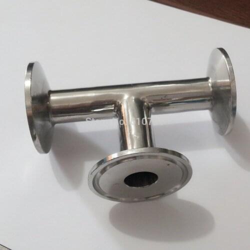 OD 19mm 3/4'' 3 Way Tee Sanitary Ferrule Pipe Fitting Stainless Steel 304