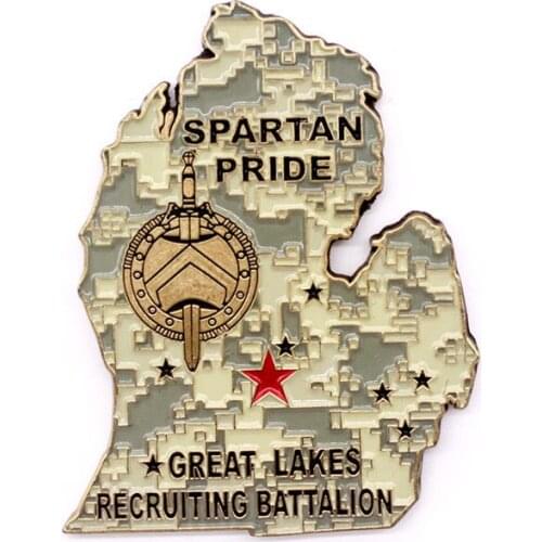 OEM coins cheap custom metal coins High Quality custom Enamel Map Shape Military Coins or custom you own LOGO coins