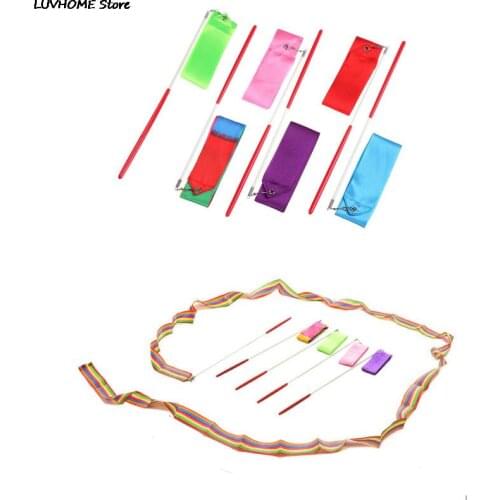 2M 3.6M Art Gymnastic Ballet Streamer Twirling Rod Stick For Gym Training Professional Colorful Gym Ribbon Dance Ribbon Rhythmic