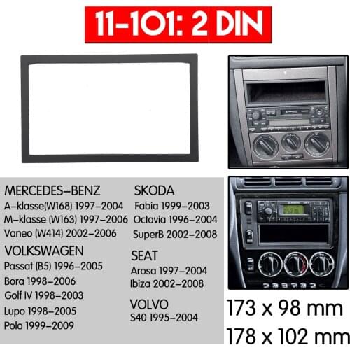 Stereo Panel Plate Car Radio Fascia Surround For MERCEDES-BENZ SKODA Fabia SEAT Arosa VOLVO S40 DVD Refitting Frame Dash Kit