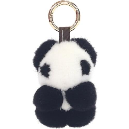 Bag Keyring Pendant Womens Toy panda Bag Hang Pendant Small Cute Jewelry Gift Creative Plush High-Quality Car Charm Pendant