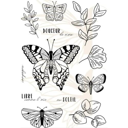 French butterfly Clear Stamp Transparent seal for DIY scrapbooking/Card Making c609