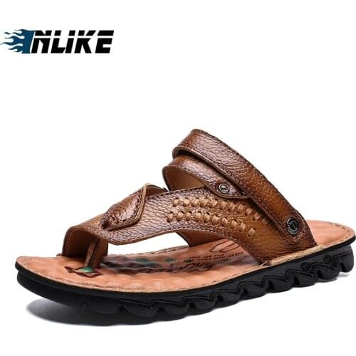 New Men Genuine Leather Sandals High Quality Beach Sandals Leisure Sandals Men Casual Sandals