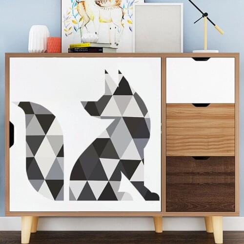 Nordic Geometry Dog Home Decoration Accessories Furniture Sticker Decoration Creative Poster Self-adhesive Wallpaper Cabinet Art