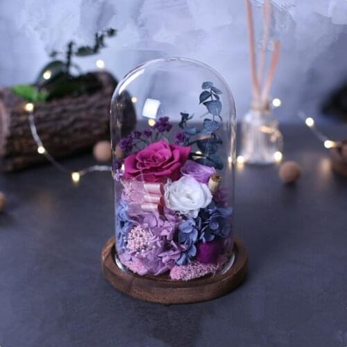 13*18cm Flat Antique Base Glass Dome Vase Home Decoration Diameter=13cm Height=18cm Glass Cover Wedding DIY Friend Favor Gift