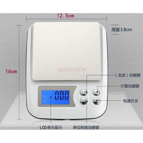 Precise small electronic scale 0.01g Gram weigh Chinese medicinal materials Food scale Kitchen scale Bake 0.1g Weigh