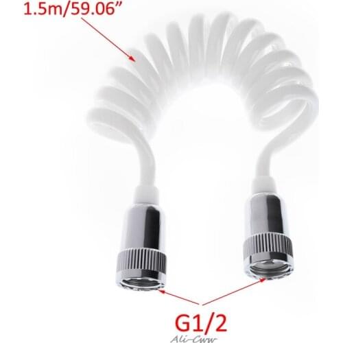 2021 ABS Tube+Plastic Nut Strong Flexible White Shower Hose For Water Plumbing Toilet Bidet Sprayer Telephone Line