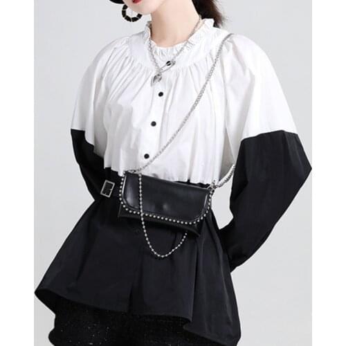 XUXI Black And White Blouses