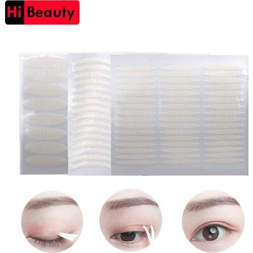 1 Sheet 48pcs Double Eyelid Paste Stickers Glue-free Invisible Net Gauze Lace Double Eyelid Stickers Paste Spray Bottles Tools