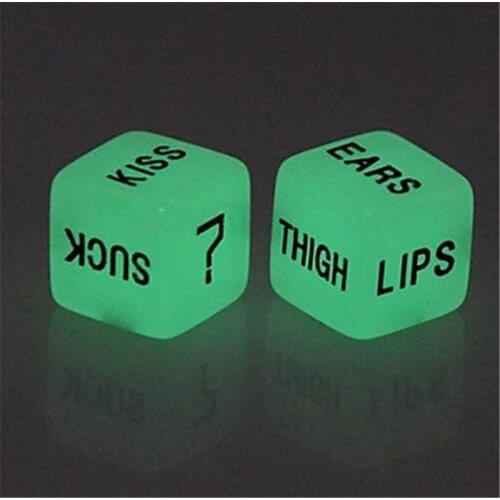 2pcs Funny Glow In Dark Love Dice Toys Adult Couple Lovers Games Aid Sex Party Toy Valentines Day Gift for Boyfriend Girlfriend
