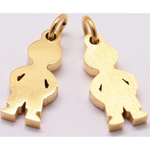 20pcs Stainless Steel Metal Children Kids Boy Girl Pendants Human Charms for DIY Jewelry Findings Necklace Accessories
