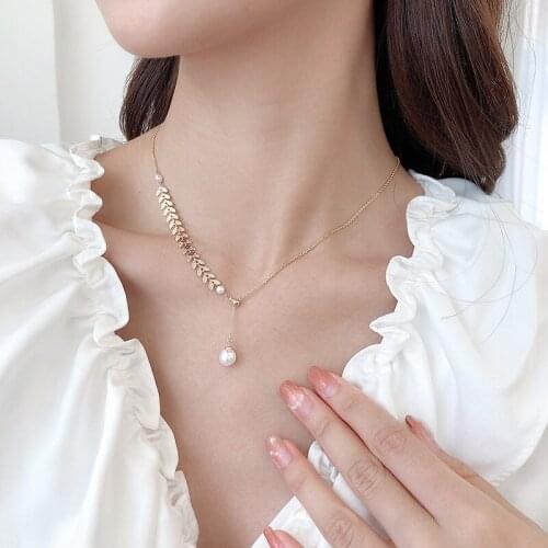 2020 New Fashion Simple Adjustable Imitation Pearl Necklace For Women