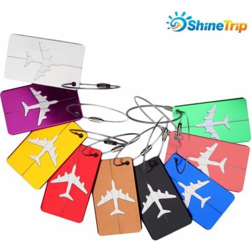 ShineTrip 5PCS New Fashion Luggage Tags Aluminium Alloy Women Men Travel Luggage Suitcas e Name Label Holder Travel Accessories