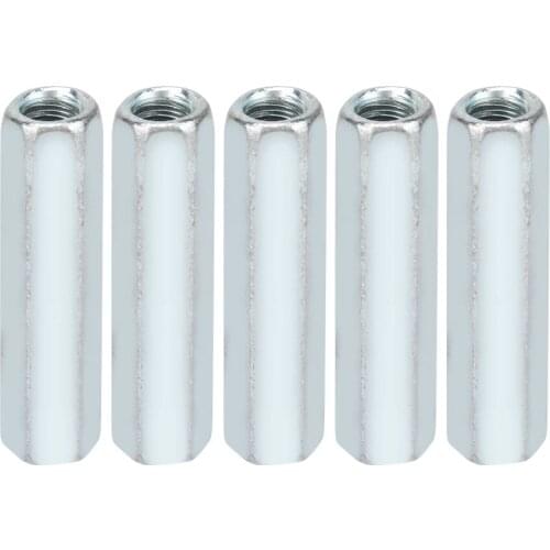 5pcs M6 * 40 Long Rod Hex Sleeve Standoff Threaded Fasteners Screw Zinc Extended Hexagon Screw Rod Connecting Rod Cap