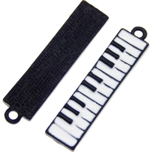 8pcs Enamel Charms piano music Instrument Charm Musical Necklace Pendant DIY Jewelry Earrings Necklaces Earrings Bracelet Crafts