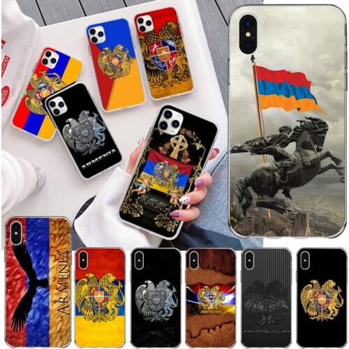 Armenia Armenians Flag Phone Case For iphone 12 11 Pro Max Mini XS Max 8 7 6 6S Plus X 5S SE 2020 XR Silicone Soft Cover