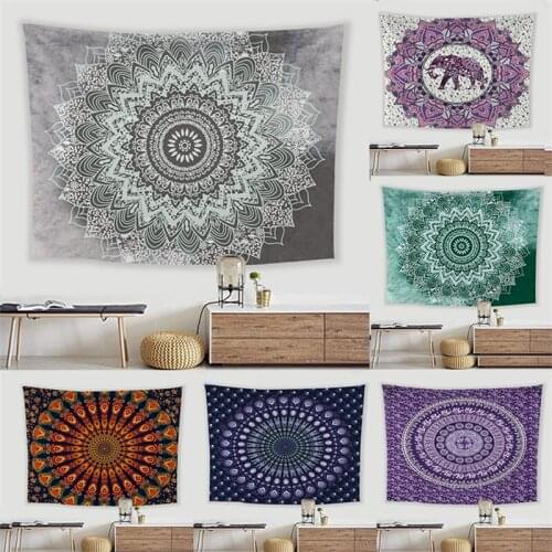 Mandala Wall Tapestry Small Large Printed Hanging Background Cloth Sea Picinic Camping Outside Sitting