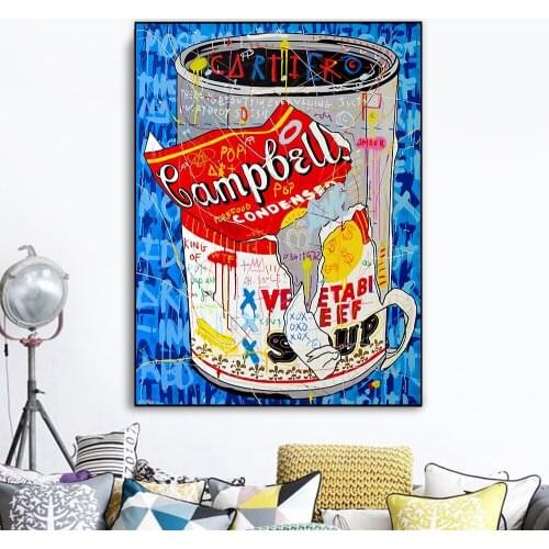 Graffiti Pop Art Canvas Panting for Room Tomato Soup Poster Wall Art Painting Abstract Picture Modern Living Room Home Decor