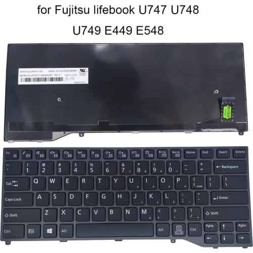 US Thailand backlit keyboard for Fujitsu Lifebook U747 U748 U749 E449 E548 English TI computers keyboards original CP724717-03