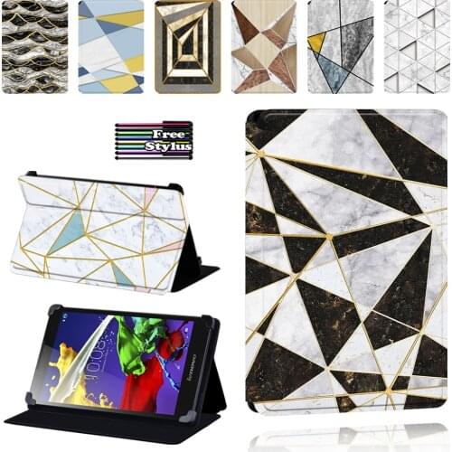 Pu Leather Tablet Case for Lenovo Tab 2 A7/A8/A10-70/Tab 3 / Tab 4 Tablet Foldable Protective Case + Stylus