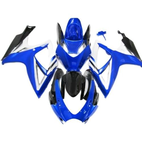 Injection Molding Replace Fairings for SUZUKI GSXR 600 750 2006 2007, Blue Black White fairing kit GSXR600 GSXR750 06 07 PL264