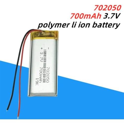 3.7V Li-ion Polymer Lithium Battery 3.7v 702050 700mah Li-polymer Batteries For MP3 MP4 MP5 GPS Power Bank Camera Speaker