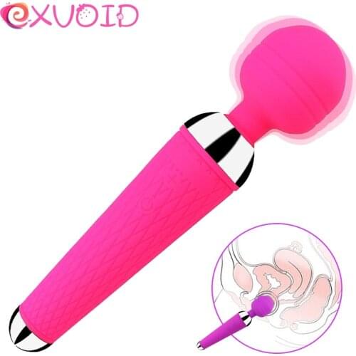 EXVOID Powerful Magic Wand AV Stick Vibrator Clitoris Stimulate Sex Toys for Women Breast Massage Vibrators for Woman Silicone