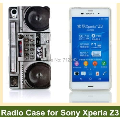 Retro Cassette Tape Radio Camera Garden Flower Leopard Zebra Pattern Soft Gel TPU Cover Case for Sony Xperia Z3 L55t D6653