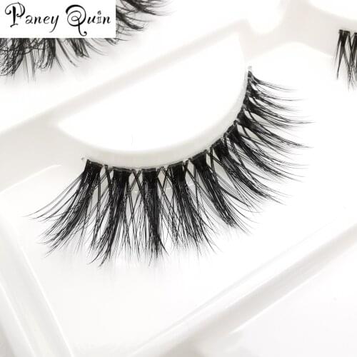 3 Pairs Stage Nude Makeup False Eyelashes Natural Realistic Crisscross Messy Fake Eyelashes Handmade Lashes Transparent Stems