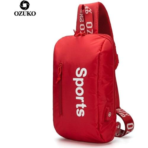 New Multifunction Men USB Charging Chest Pack Short Trip Travel Messengers Crossbody Boys Shoulder Sport Running Bag Small