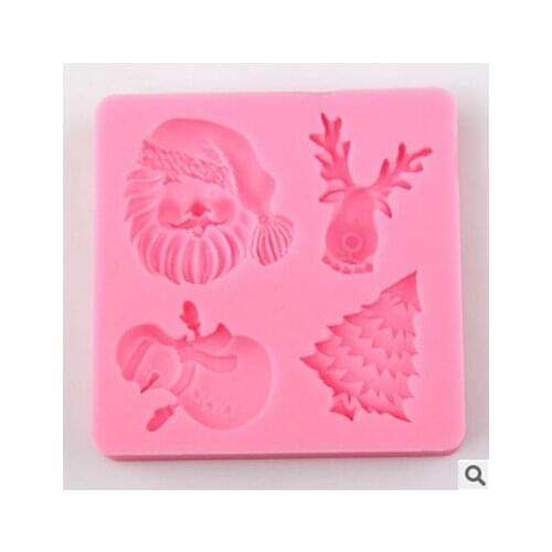 New style large wholesale hot sale Christmas snowman/tree chocolate silicon mold fondant Cake decoration mold chocolate mold