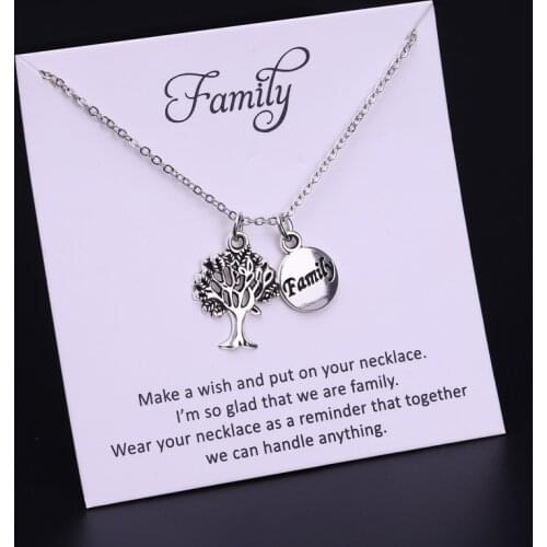 Stainless Steel Mothers Fathers Day Gift Mom Dad Sister Brother Daughter Son Aunt Uncle Grandma Grandpa Family Tree Necklaces