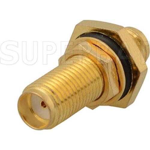 Superbat SMA Connector SMA Female Jack to SMA Jack Bulkhead with O-ring straight long version Adapter
