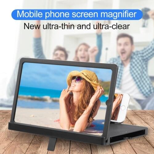12 inch 3D Cell Phone Screen Amplifier Stand Portable Foldable Mobile Display Video Enlarged Bracket Magnifying Holder