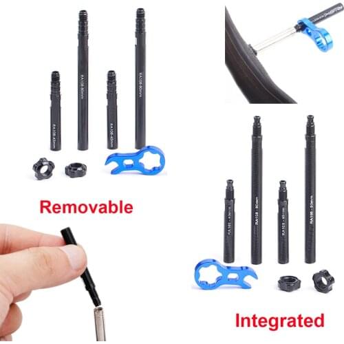 45mm 80mm Removable Integrated With Wrench Bicycle Parts Presta Valve Extender Inner Tubes Valve Extension Bike Accessories