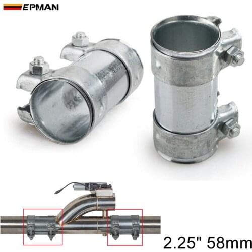 2.25" 304 Stainless Steel Exhaust Tube Pipe Connector Joiner Sleeve Clamp Connector 58mm EPLJG58ST