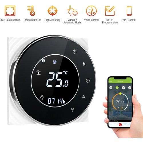 Wi-Fi Thermostat Smart Electric Heating Thermostat Home Programmable Temperature Controller Voice APP Control Thermoregulator