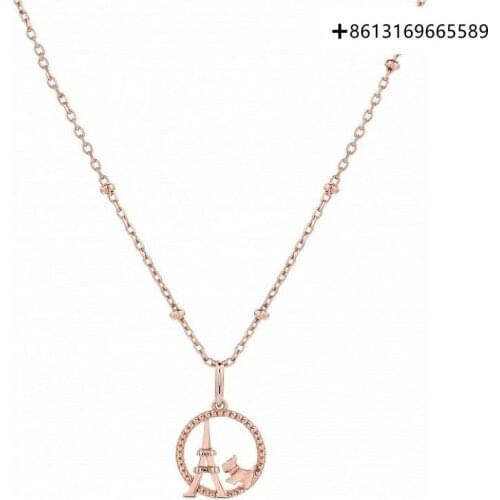Fashionable new 925 silver necklace female pendant tower retro temperament jewelry clavicle chain female